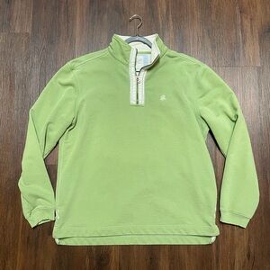 White Stuff UK Men's Embroidered Green 1/4 Zip Pullover